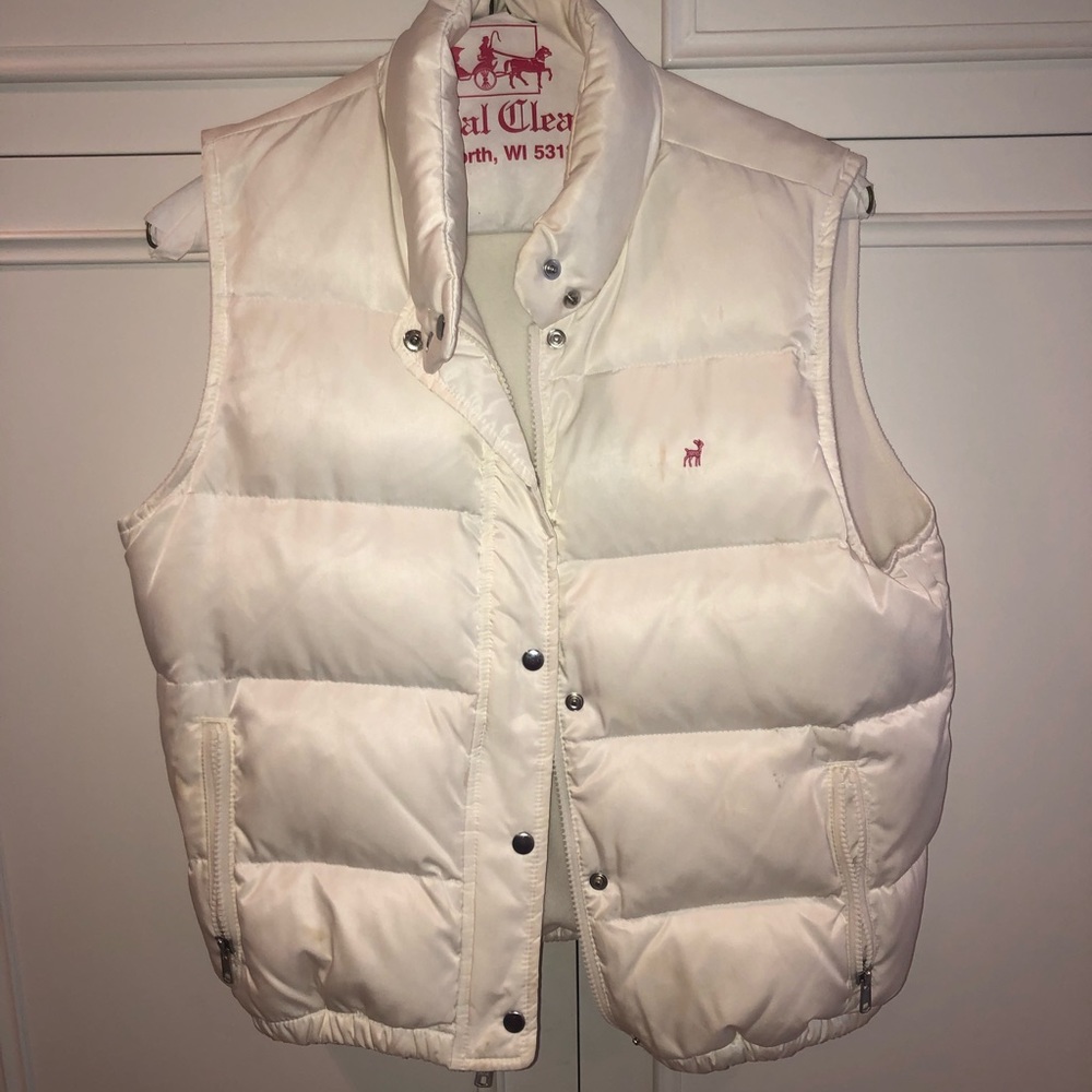 Old Navy White Zip-Up and Button Vest